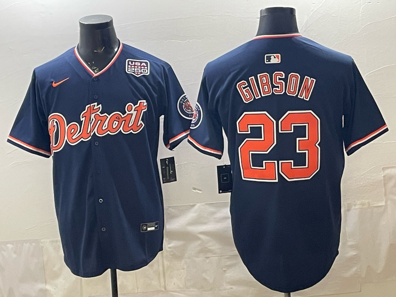 Men Detroit Tigers #23 Gibson blue Nike 2026 MLB Jersey 0409005->->MLB Jersey